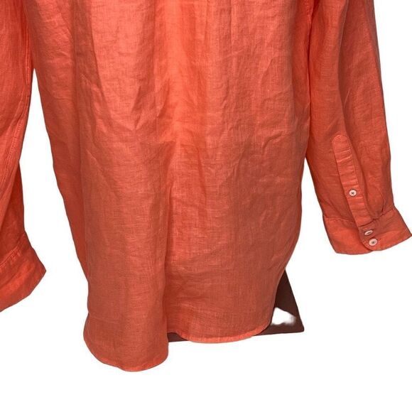 J. Crew Factory peach long sleeve button up shirt size L - Picture 9 of 14